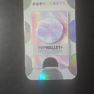 PopSockets PopWallet+ Holographic Rainbow Phone Wallet Grip Stand NEW Sealed